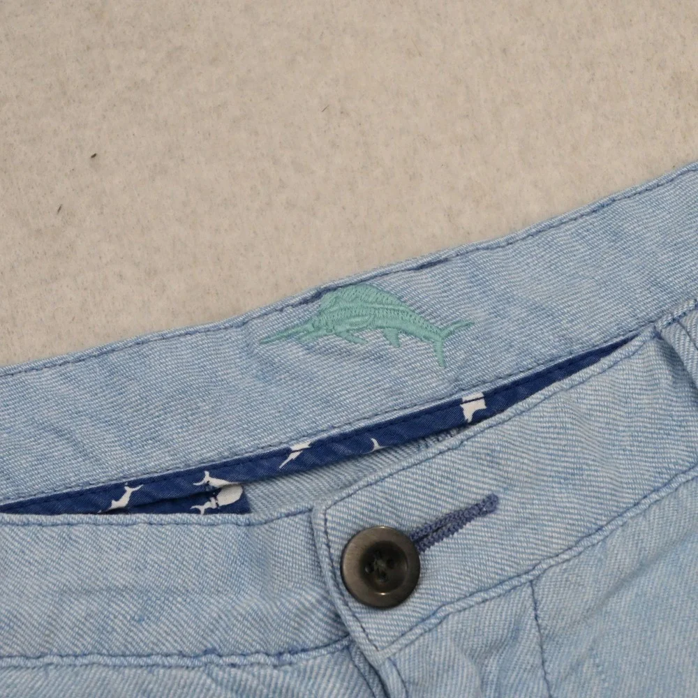Tommy Bahama Shorts Mens‎ 40 Blue Linen Blend Flat Front Pockets 10